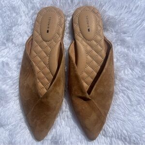 Birdies The Swan Golden Oak Suede Mule Slides 8